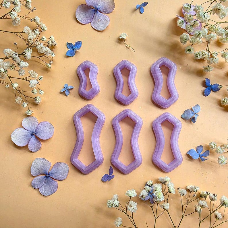 Curved Freeform Pendant Bail Clay Cutter Set #10 - 6 Sizes, 2.5-5 cm image 1