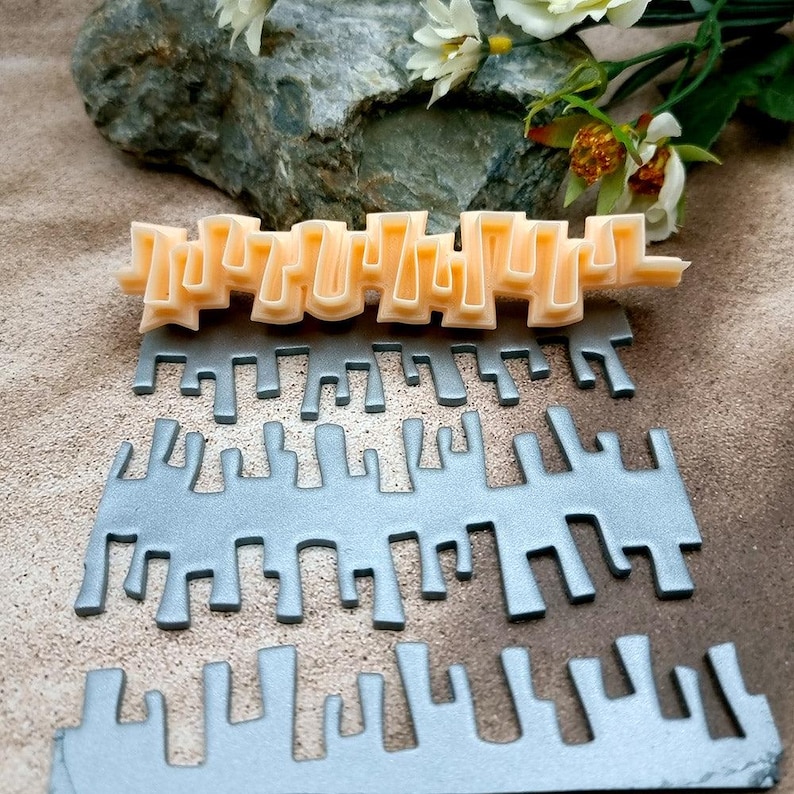 Square Zig-Zag #2 Clay Blade - 12 cm Patterned Edge for Polymer and Metal Clay image 6