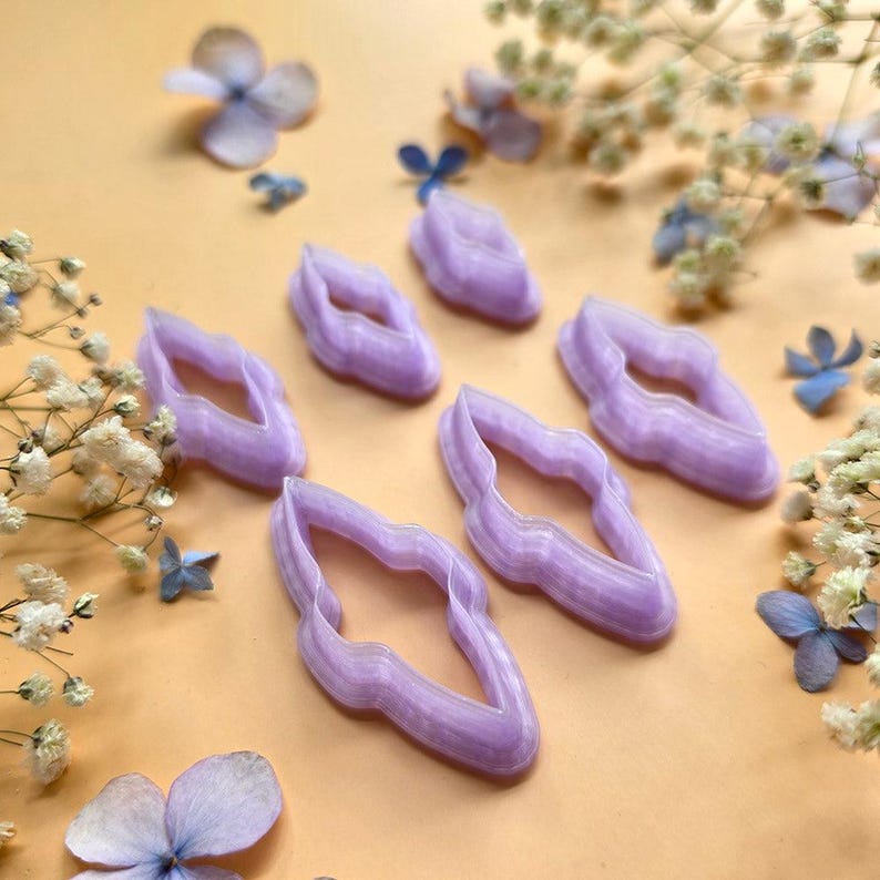 Notched Marquise Pendant Bail Clay Cutter Set #6 - 6 Sizes, 2.5-5 cm image 3