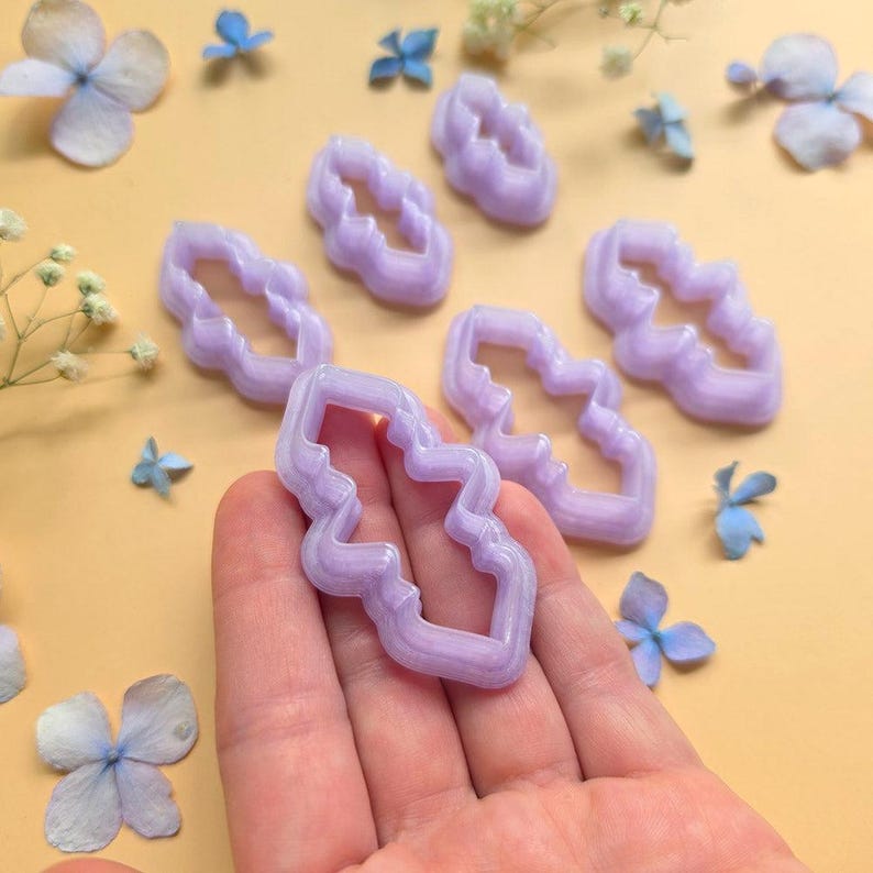 Scalloped Drop Pendant Bail Clay Cutter Set #5 - 6 Sizes, 2.5-5 cm image 2