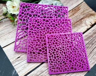 Deep Crackle Polymer Clay Stencil - Reusable Texture Tool