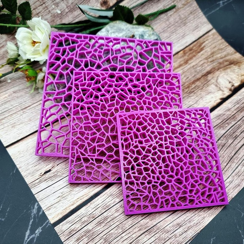 Deep Crackle Polymer Clay Stencil - Reusable Texture Tool image 1
