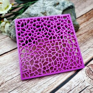 Deep Crackle Polymer Clay Stencil - Reusable Texture Tool image 2
