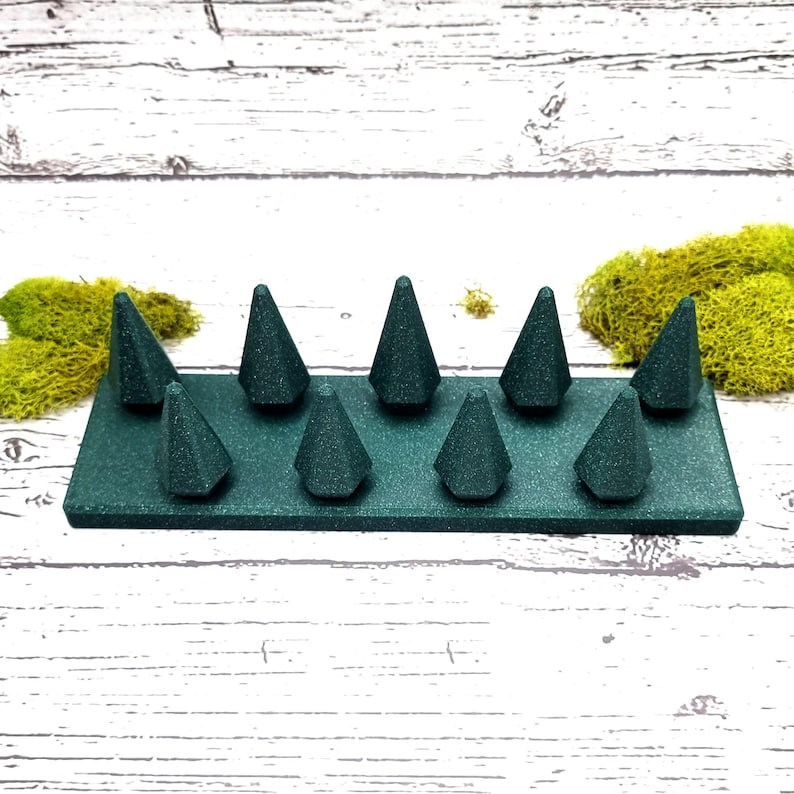 9 Fingers Display for Rings (Vertical) - Alpine Green Display for Rings SweetyBijou Tools