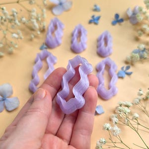 Wavy Bar Pendant Bail Clay Cutter Set #4 - 6 Sizes, 2.5-5 cm image 2