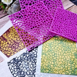 Deep Crackle Polymer Clay Stencil - Reusable Texture Tool image 9