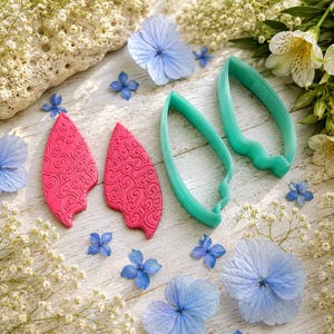 Flame Petal Polymer Clay Earring Cutter Pair #1 - 6 cm image 1