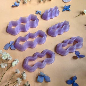 Wavy Ribbon Pendant Bail Clay Cutter Set #16 - 6 Sizes, 2.5-5 cm image 9