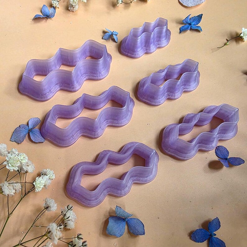 Wavy Ribbon Pendant Bail Clay Cutter Set #16 - 6 Sizes, 2.5-5 cm image 9
