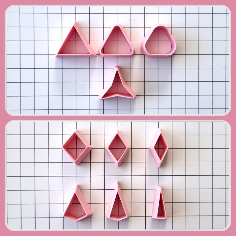 52pcs Mini Geometric Polymer Clay Cutters, Size 2cm each, Clay Cutters for Polymer Clay Jewelry Plastic Cutters SweetyBijou Tools