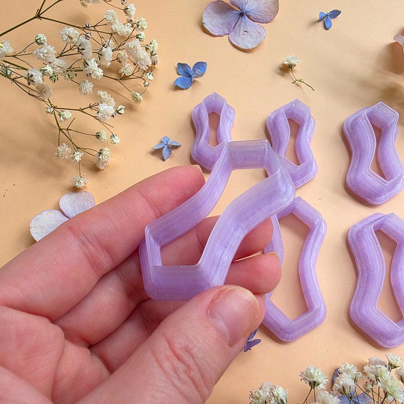 Curved Freeform Pendant Bail Clay Cutter Set #10 - 6 Sizes, 2.5-5 cm image 7