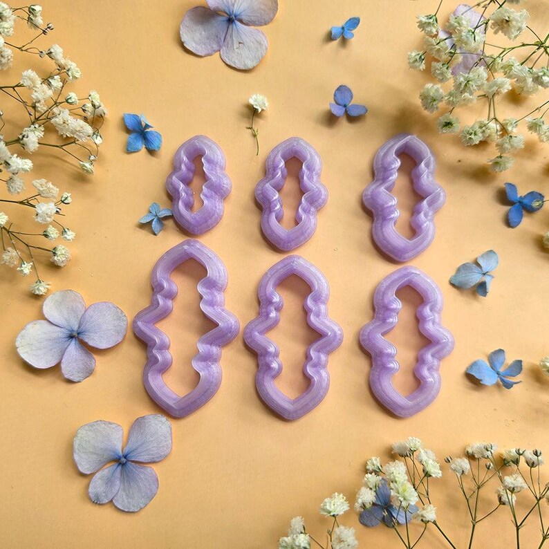Lobed Teardrop Pendant Bail Clay Cutter Set #11 - 6 Sizes, 2.5-5 cm image 1