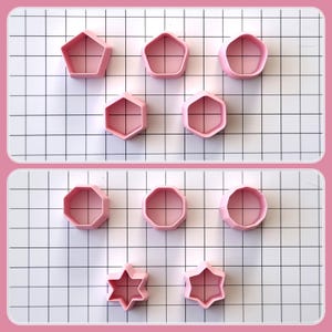 52pcs Mini Geometric Polymer Clay Cutters, Size 2cm each, Clay Cutters for Polymer Clay Jewelry Plastic Cutters SweetyBijou Tools