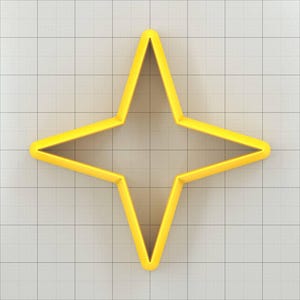 Star 4-Pointed - Set of 11 Polymer Clay Cutters Plastic Cutters SweetyBijou Tools