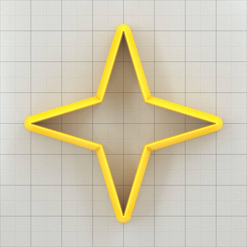Star 4-Pointed - Set of 11 Polymer Clay Cutters Plastic Cutters SweetyBijou Tools