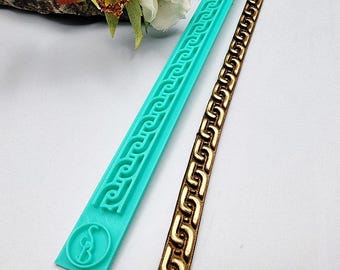 Mixed Patterns 1 Silicone Border Texture for Polymer Clay - 20 x 1.2 cm, #34.5B