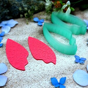 Flame Petal Polymer Clay Earring Cutter Pair #1 - 6 cm image 6