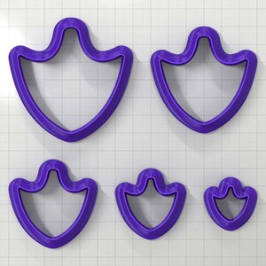 SHIELD#4 - Set of 5 Polymer Clay Cutters Plastic Cutters SweetyBijou Tools