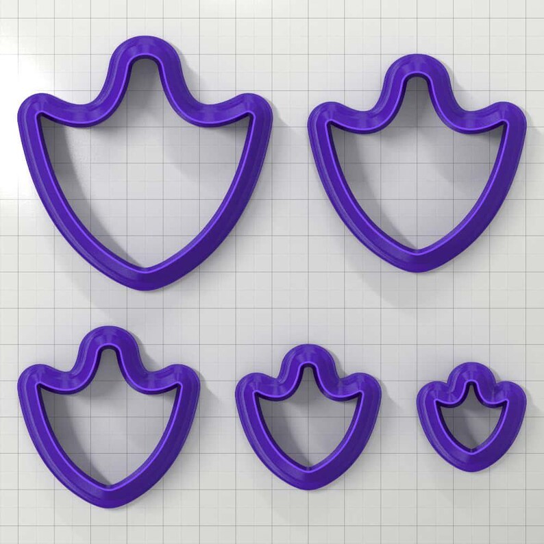 SHIELD#4 - Set of 5 Polymer Clay Cutters Plastic Cutters SweetyBijou Tools
