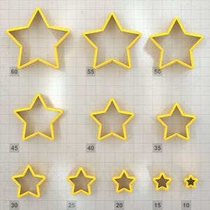 Star 5-Pointed - Set of 11 Polymer Clay Cutter Plastic Cutters SweetyBijou Tools