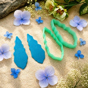Ohrringausstecher aus Polymer Clay in Blattform, Paar Nr. 18 – 6 cm Bild 1
