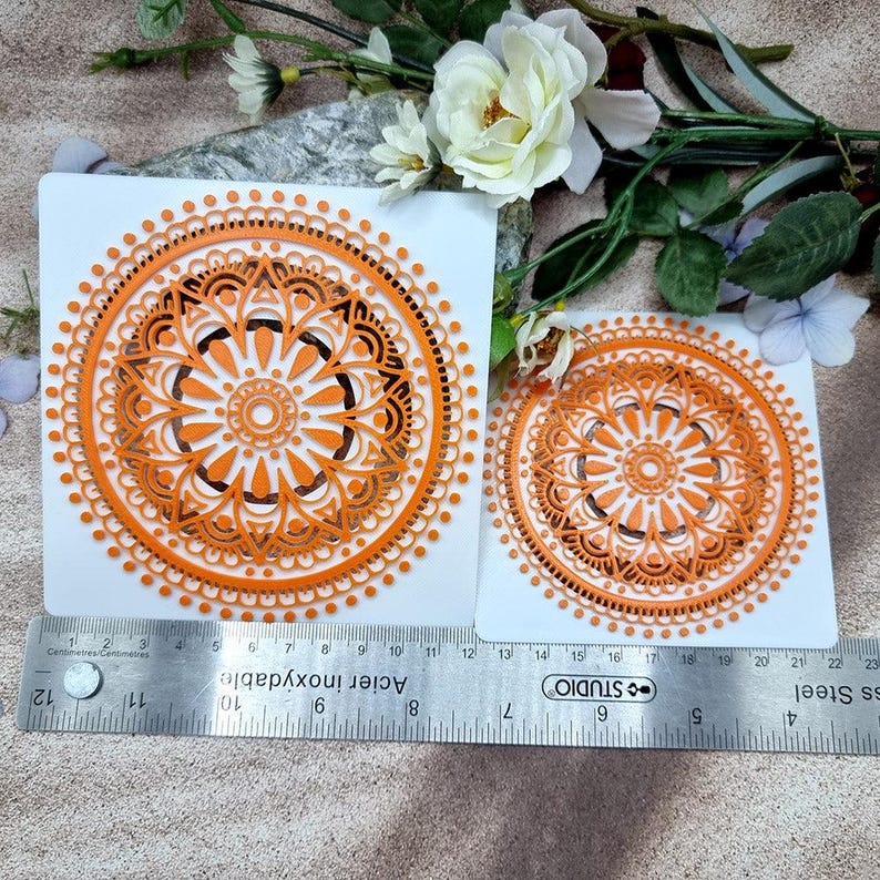 Mandala #5 Texture for Polymer Clay - 10 or 12 cm image 3