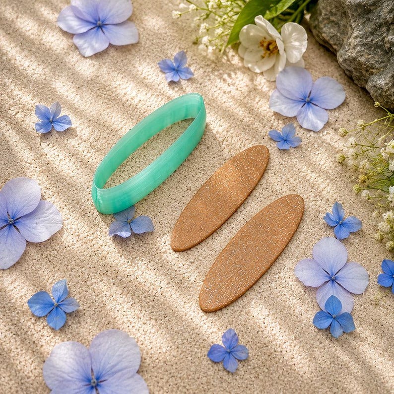 Long Oval Polymer Clay Earring Cutter #15 - 6 cm image 1