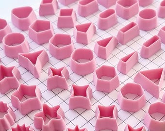 SweetyBijou Mini Geometric Clay Cutter Set - 52 Polymer Clay Cutters for Earrings and Jewellery Making