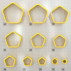 Pentagon Rounded - Set of 11 Polymer Clay Cutter Plastic Cutters SweetyBijou Tools