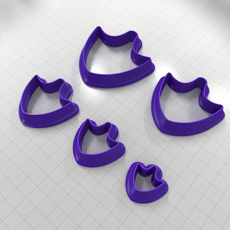 SHIELD#4 - Set of 5 Polymer Clay Cutters Plastic Cutters SweetyBijou Tools