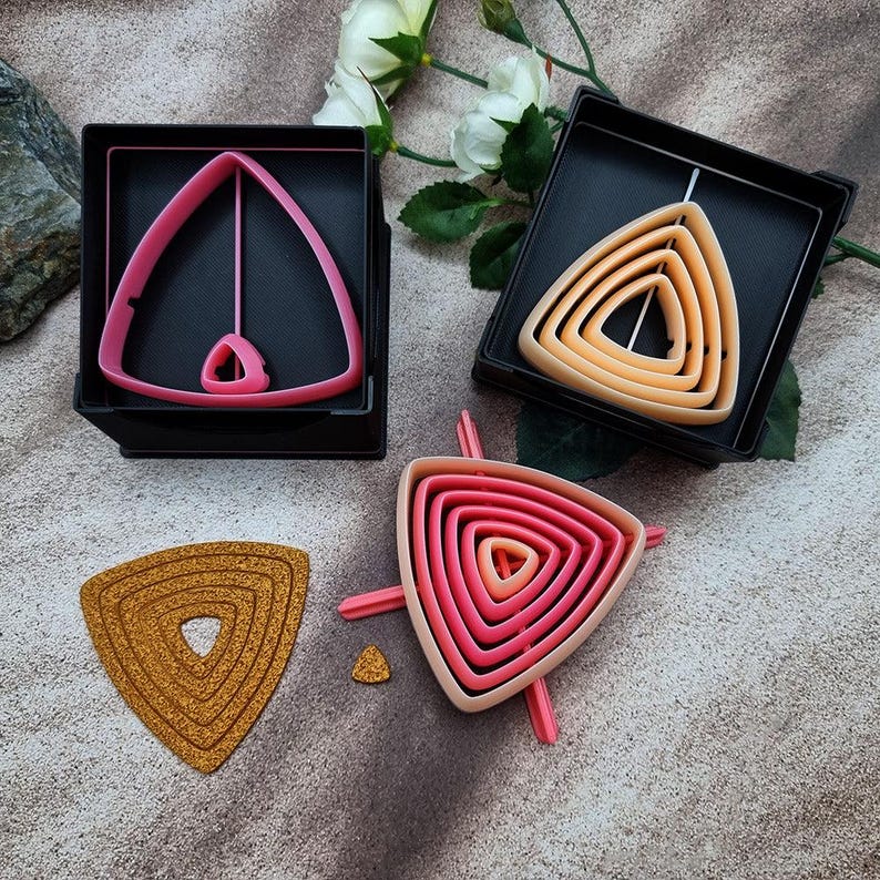 SweetyBijou 6 Smooth Triangle Cutters in Set - Perfectly Aligned Imprint Cutters #22