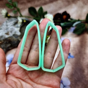 Breiter Keil-Ohrringausstecher aus Polymerclay, Paar Nr. 23 – 6 cm Bild 6