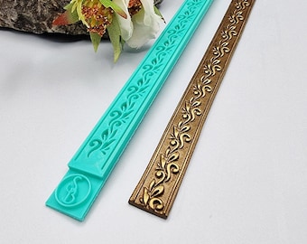 Floral 1 Silicone Border Texture for Polymer Clay - 20 x 1.2 cm, #10.1