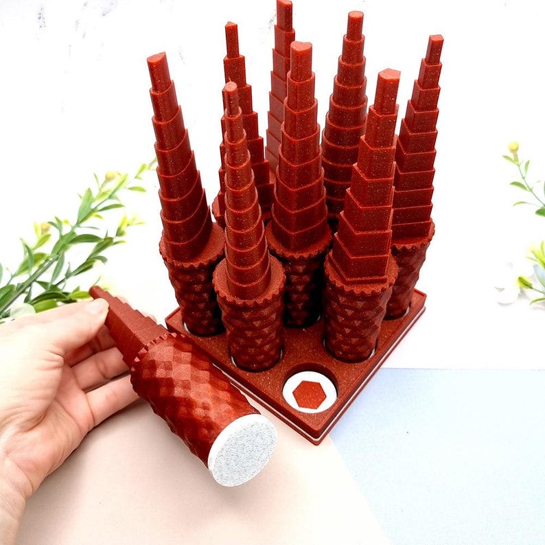 SweetyBijou Set of 9 Wire Mandrels with Magnetic Bases - Circle, Square, Triangle, Oval, Hexagon, Pentagon, Angle Drop, Drop, Heart Shapes