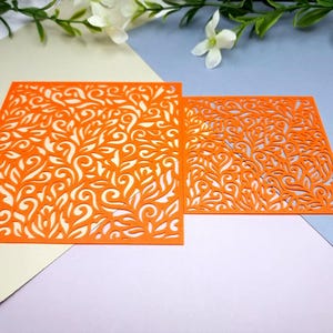 Leaves Floral Polymer Clay Stencil - Reusable Texture Tool image 6