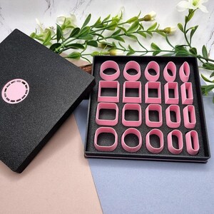 SweetyBijou 52pcs Mini Geometric Polymer Clay Cutters in 3 Luxury Boxes