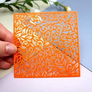 Leaves Floral Polymer Clay Stencil - Reusable Texture Tool image 4