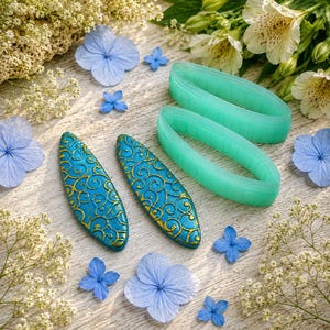 Swept Oval Polymer Clay Earring Cutter Pair #12 - 6 cm image 4