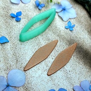 Ohrringausstecher Nr. 14 aus Polymer Clay, Weidenblattform – 6 cm Bild 5
