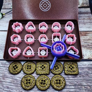 Polymer Clay Button Imprint Set - 15 Designs, Requires Buttons Toolkit Set 1 image 5