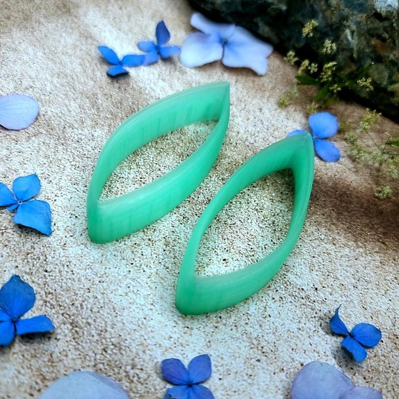 Cortador de pendientes de arcilla polimérica con forma de hoja curva, par n.° 6 - 6 cm imagen 4