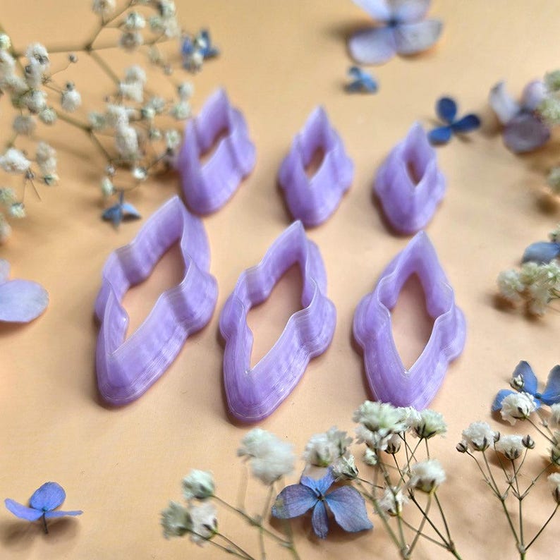 Notched Marquise Pendant Bail Clay Cutter Set #6 - 6 Sizes, 2.5-5 cm image 4