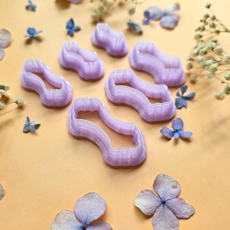 Ornate Cartouche Pendant Bail Clay Cutter Set #1 - 6 Sizes, 2.5-5 cm image 3