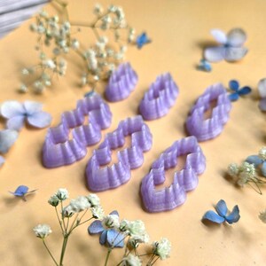Ruffled Leaf Pendant Bail Clay Cutter Set #3 - 6 Sizes, 2.5-5 cm image 5