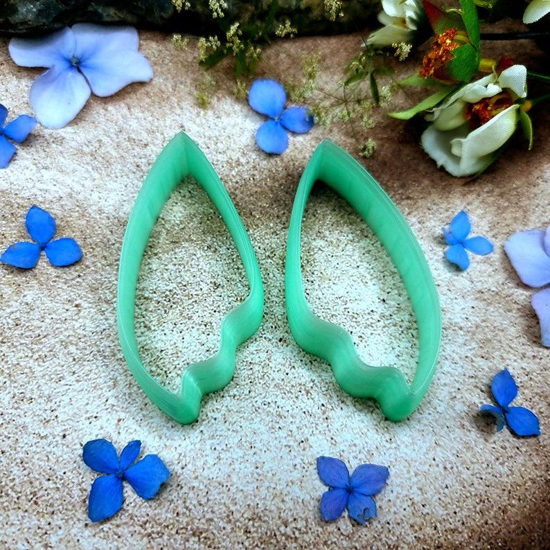 Flame Petal Polymer Clay Earring Cutter Pair #1 - 6 cm image 2