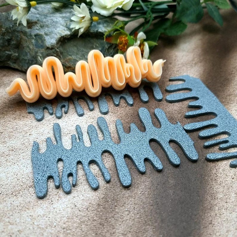 Paint drops #1 Clay Blade - 12 cm Patterned Edge for Polymer and Metal Clay image 7