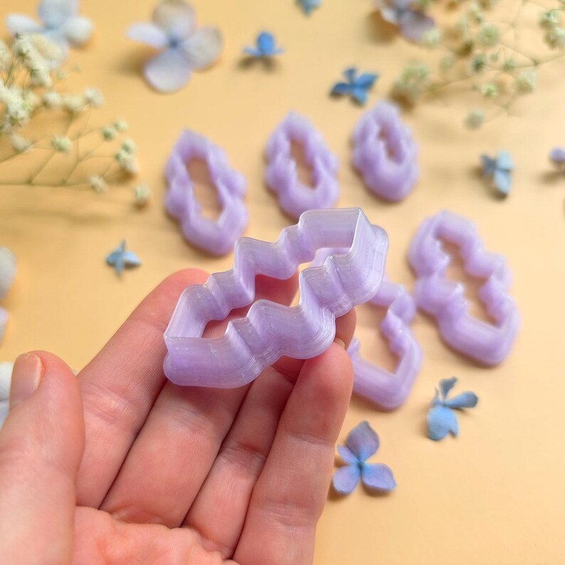 Scalloped Drop Pendant Bail Clay Cutter Set #5 - 6 Sizes, 2.5-5 cm image 5
