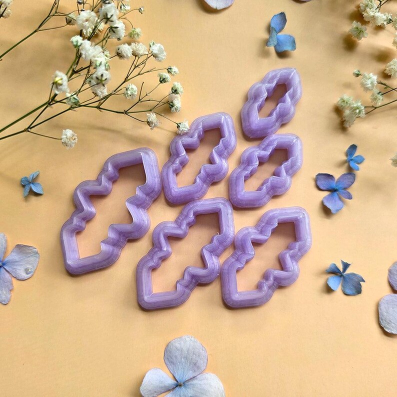Scalloped Drop Pendant Bail Clay Cutter Set #5 - 6 Sizes, 2.5-5 cm image 6