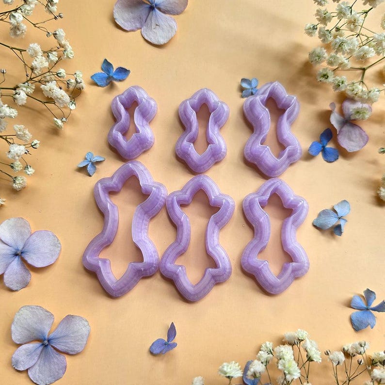 Organic Lobed Pendant Bail Clay Cutter Set #8 - 6 Sizes, 2.5-5 cm image 1