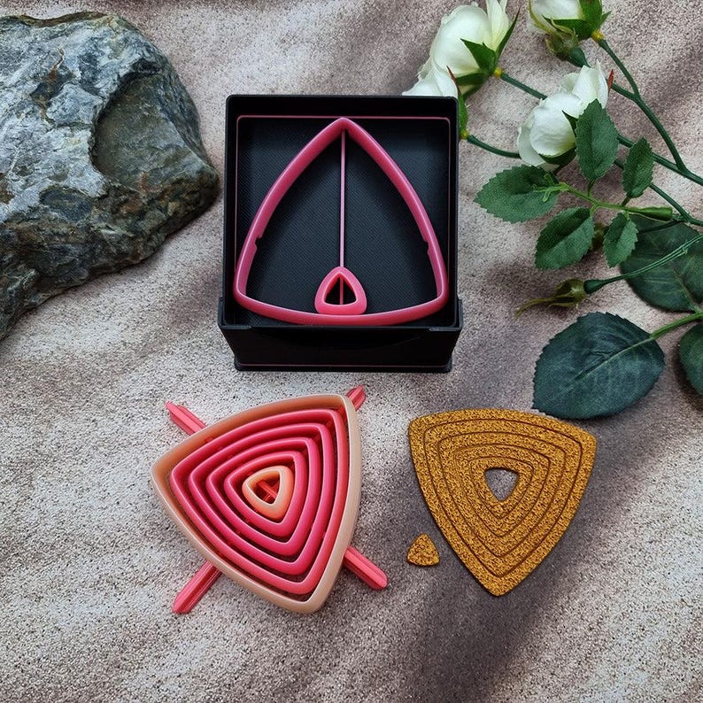 SweetyBijou 6 Smooth Triangle Cutters in Set - Perfectly Aligned Imprint Cutters #22